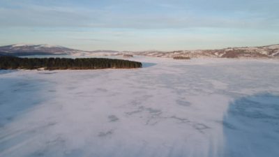 Frozen lake stock