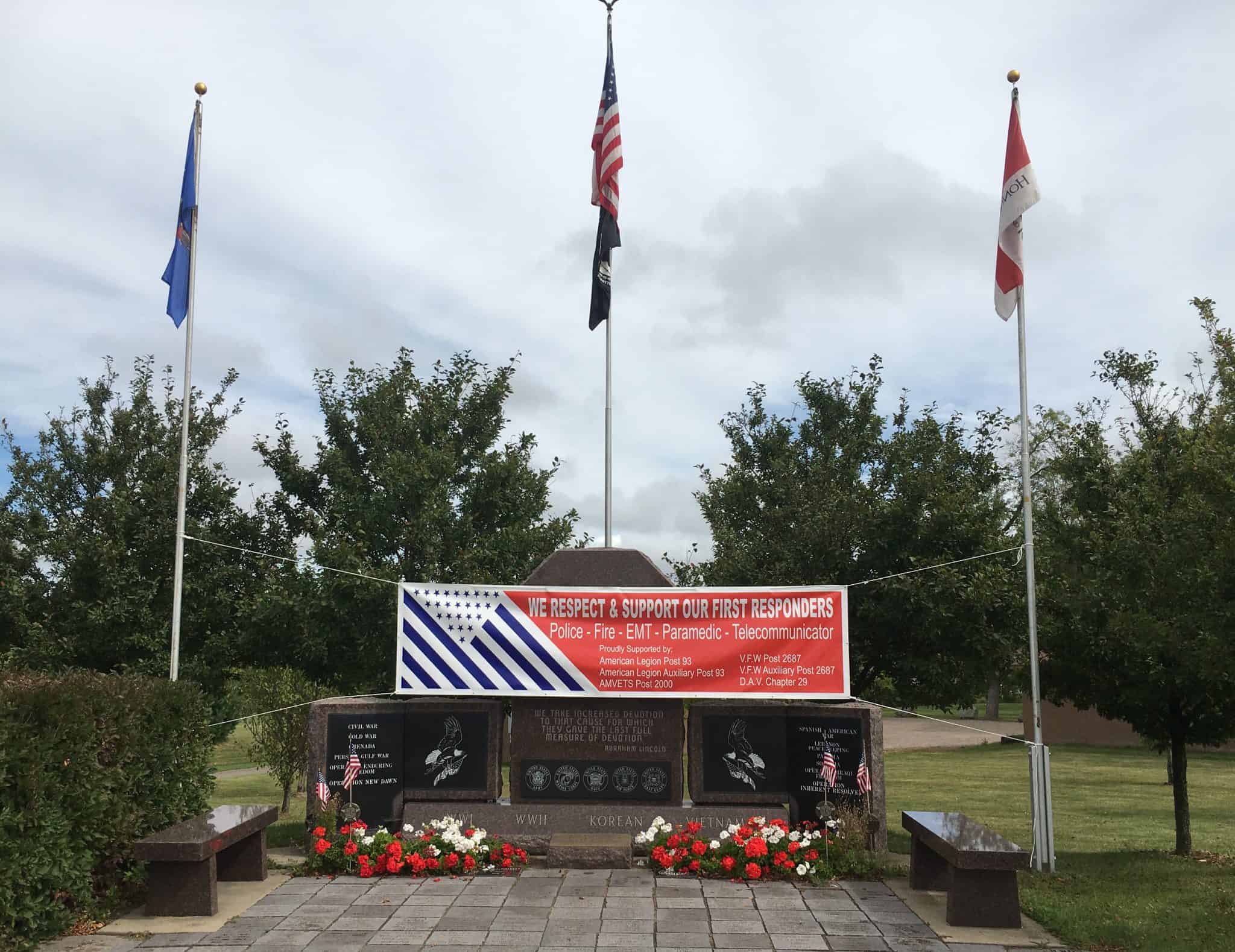 Veterans organizations sponsor banner honoring first responders