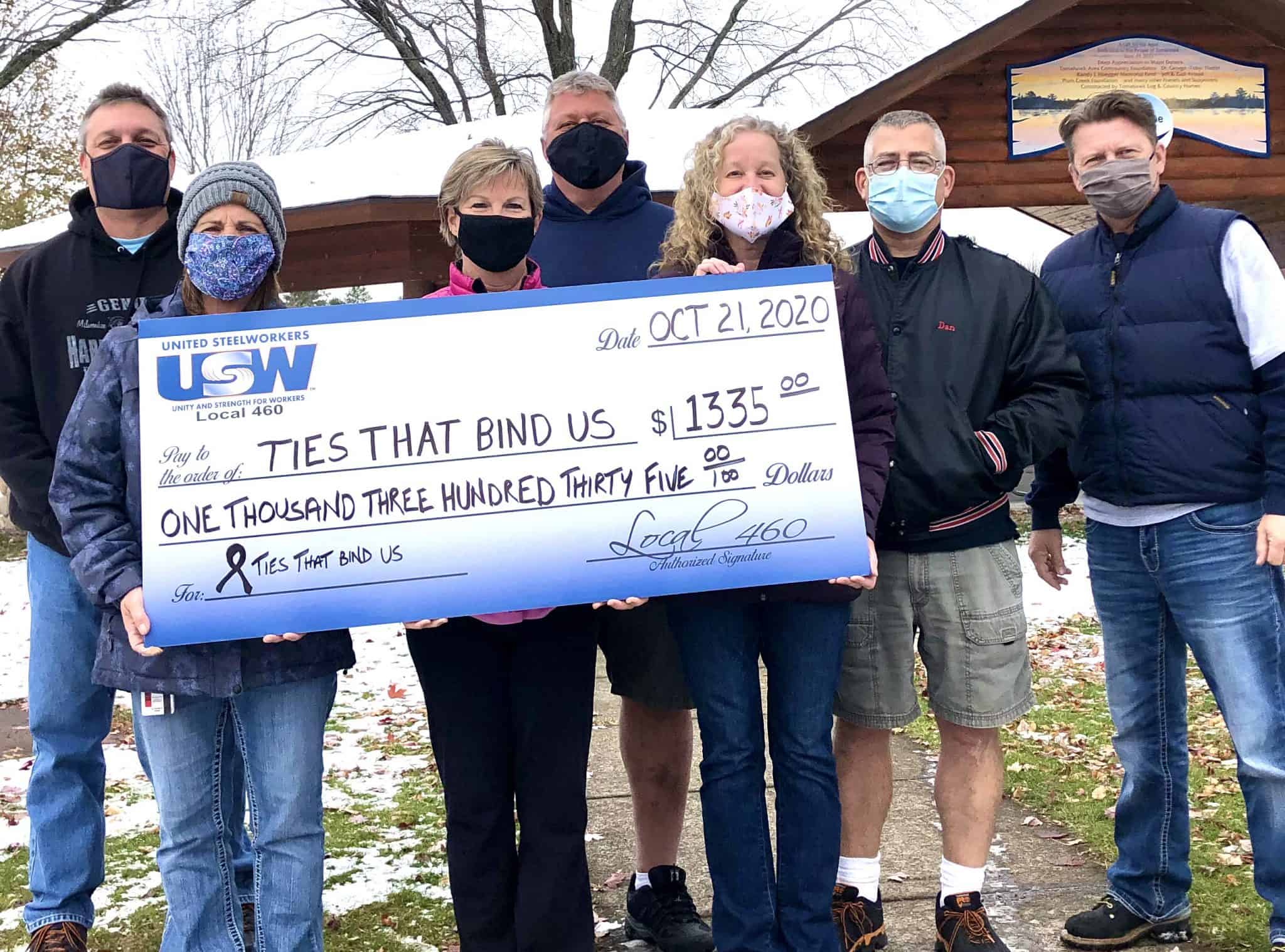 United Steel Workers Local 460 donates to Ties That Bind Us