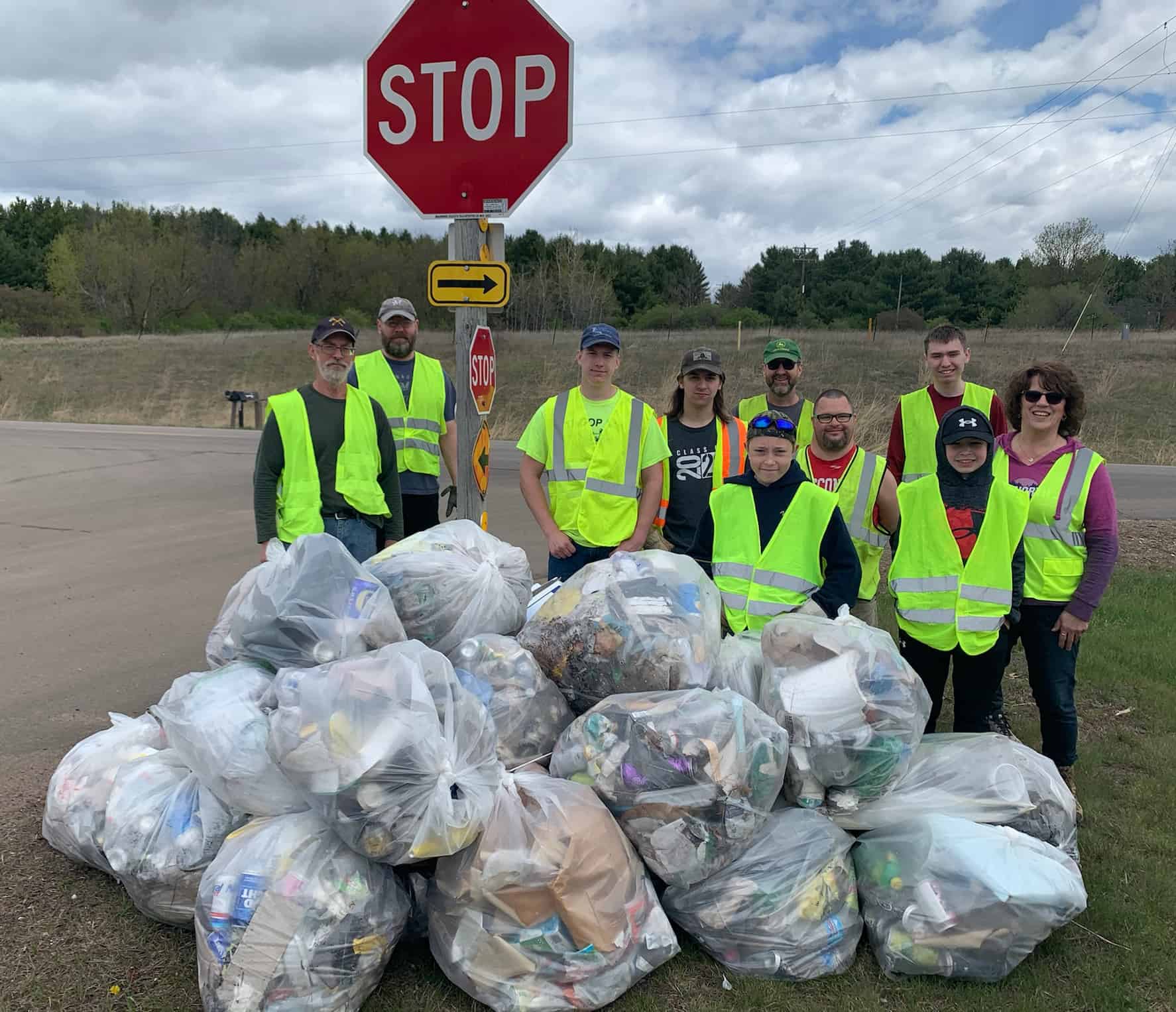American Legion Post 93 members, Boy Scouts clean up County Highway S