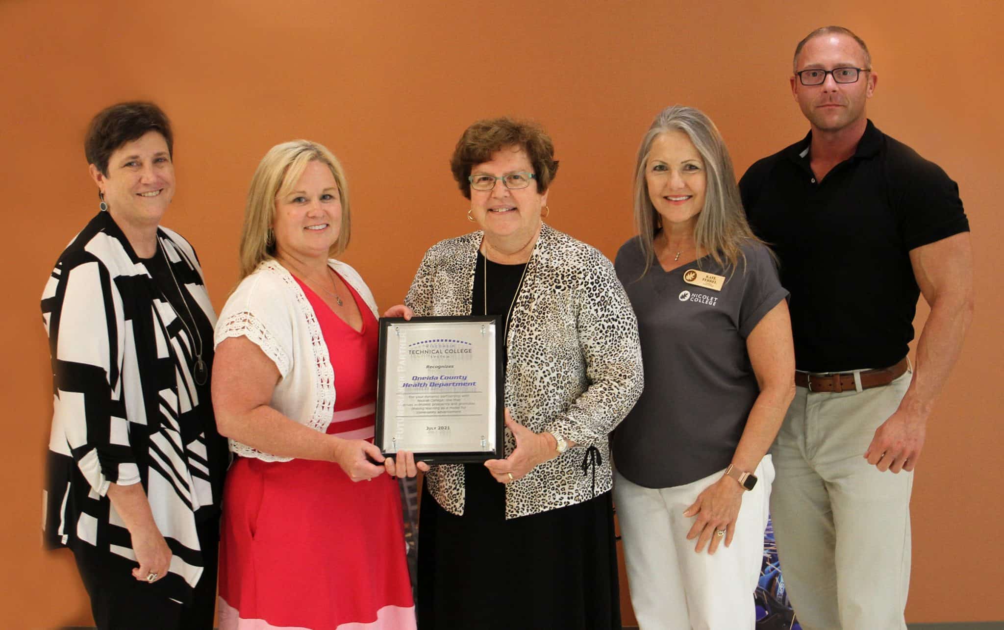 OCHD honored for work with Nicolet College during COVID-19 pandemic 