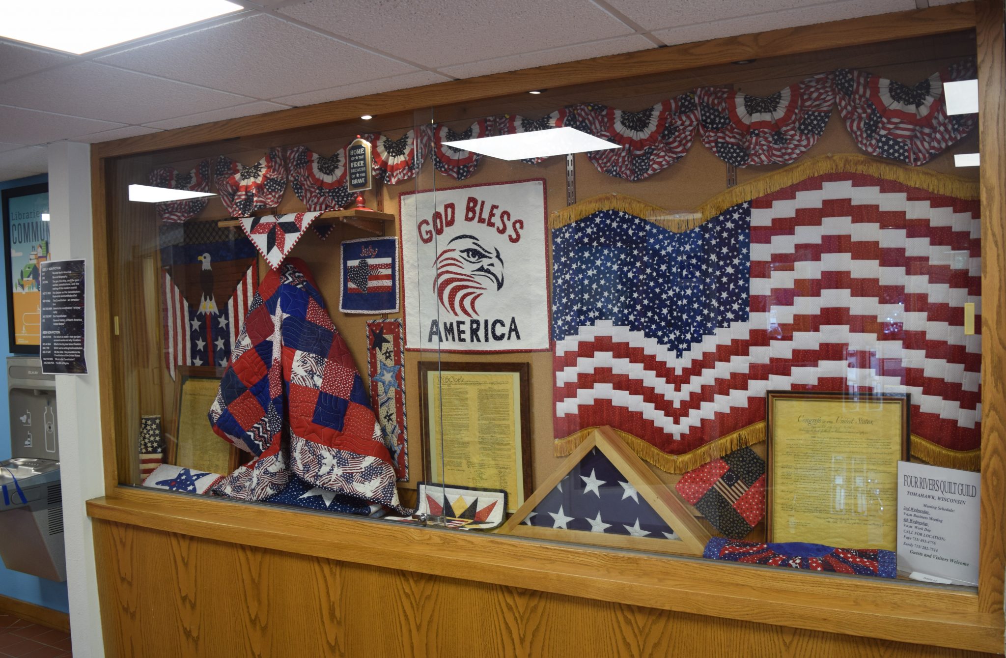Tomahawk Four Rivers Quilt Guild’s library display celebrates Independence Day