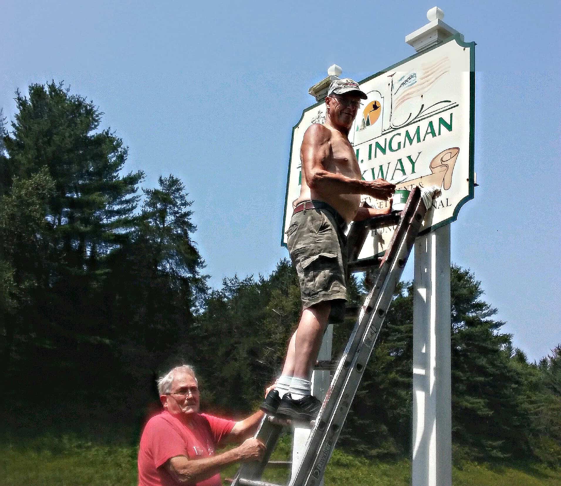 Einar H. Ingman Parkway sign gets facelift, thanks to local volunteers