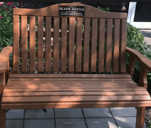 Historical Society installs bench made in memory of member Elaine Dotter
