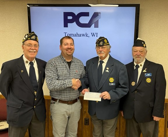 PCA of Tomahawk makes donation to American Legion Post 93 for building improvements