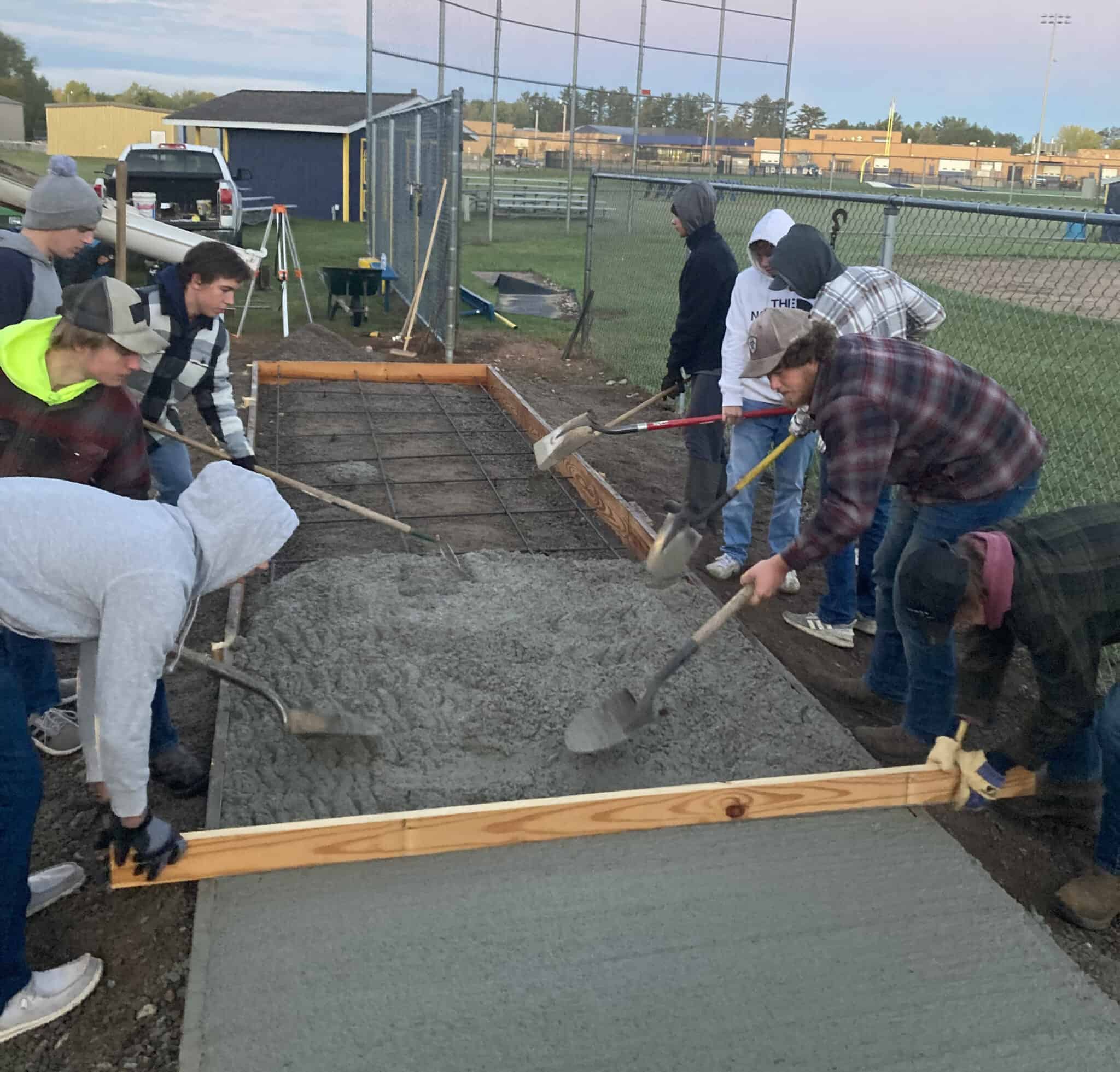 THS Building Trades students working towards replacing JV baseball dugout