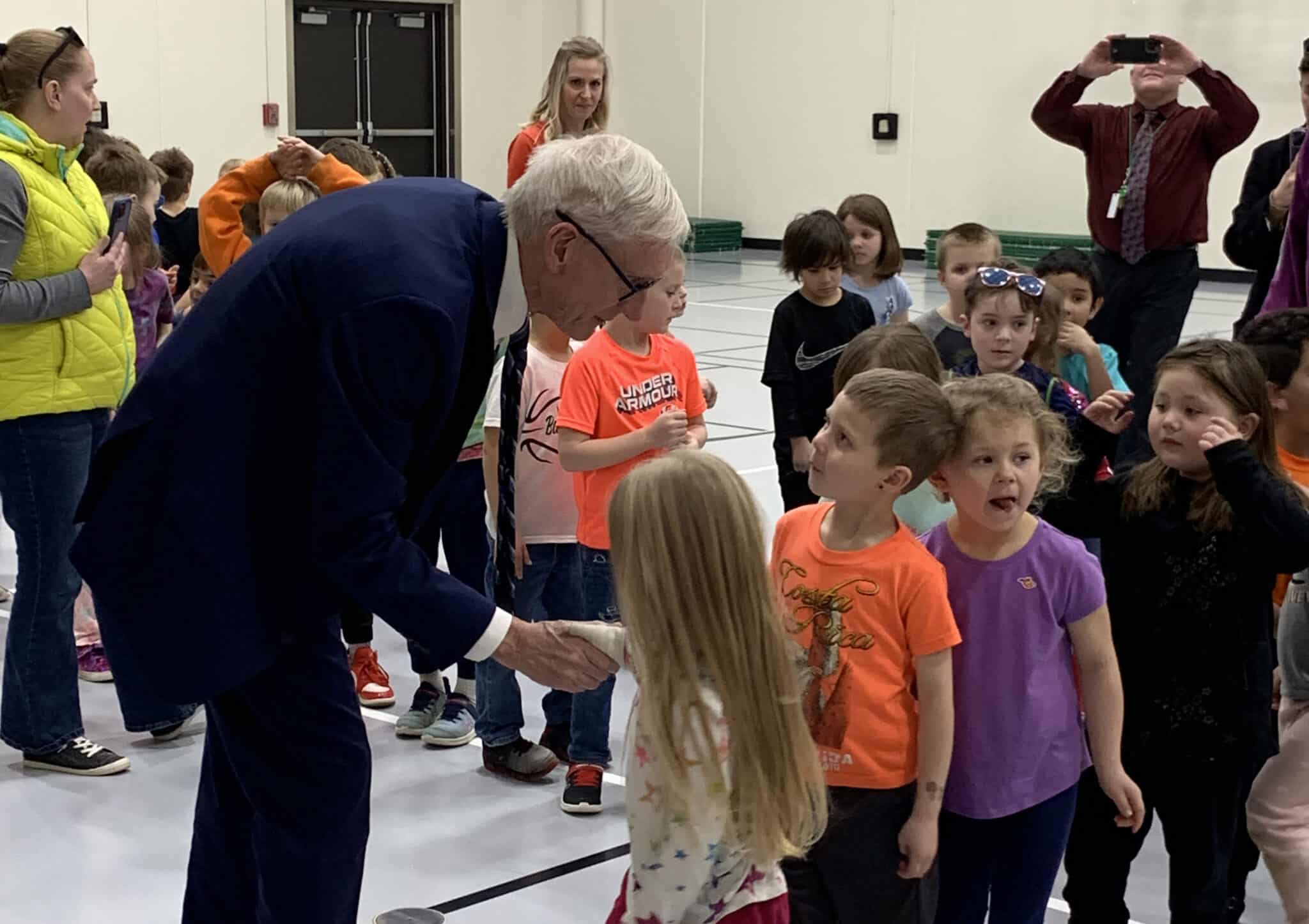 Evers talks child care, books, reading at Crescent Elementary in Rhinelander
